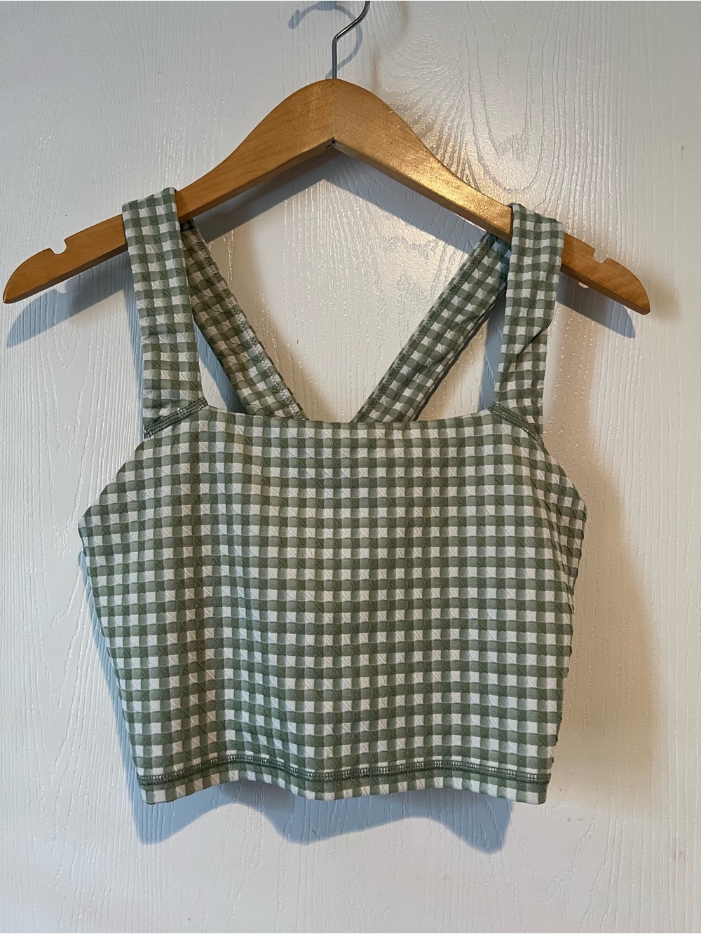 Aerie Offline Green White Gingham Plaid Crop Top Country Western Rodeo Women S L